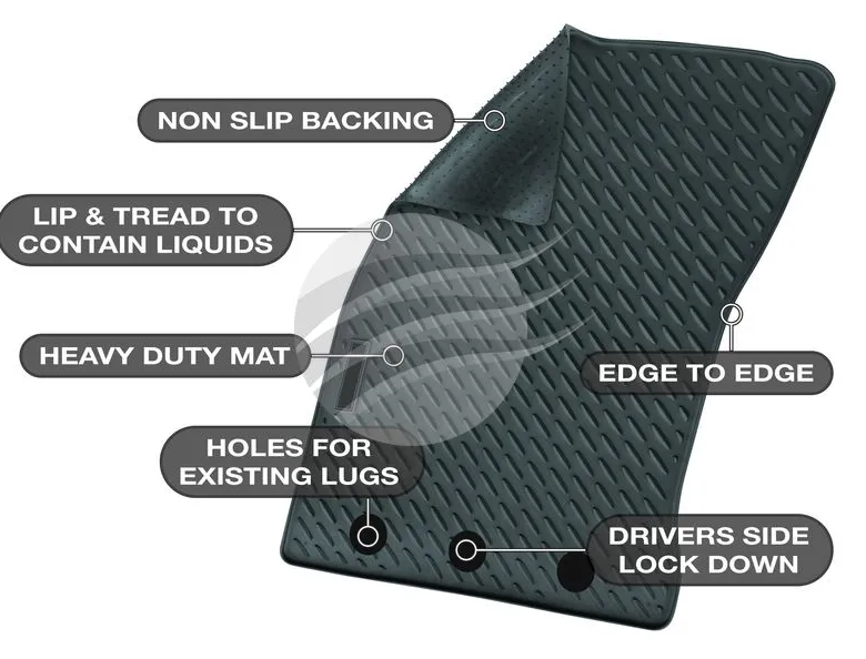 SET OF 3 RUBBER FLOOR MATS FORD RANGER PX 10/2011> FULL