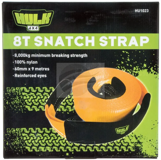 SNATCH STRAP 8,000kg 100% NYLON ORANGE 60mm x 9m